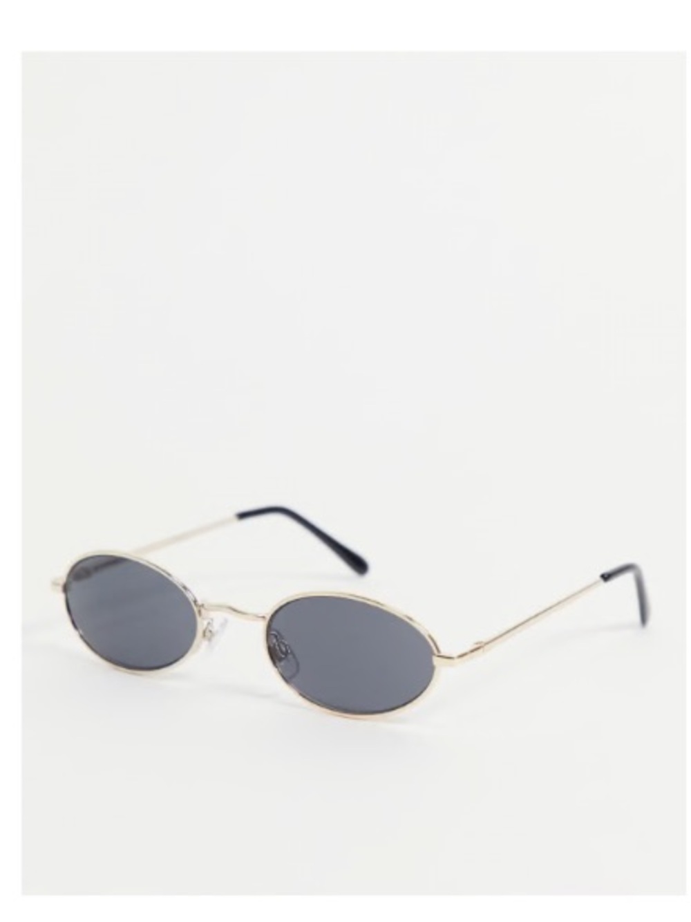 Madein Gold Oval Sunglasses with Dark Gray Lenses